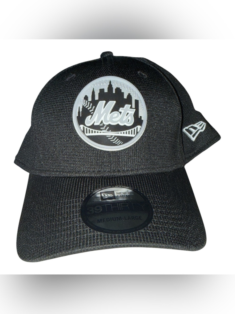 New York Mets New Era Black 39THIRTY Fitted Hat, Size M/L, NWT